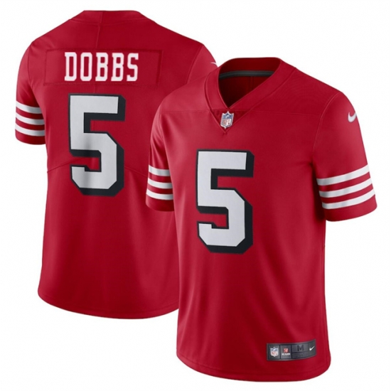 Youth San Francisco 49ers 5 Josh Dobbs New Red Vapor Untouchable Limited Stitched Football Jersey Youth San Francisco 49ers 5 Josh Dobbs New Red Vapor Untouchable Limited Stitched Football Jersey