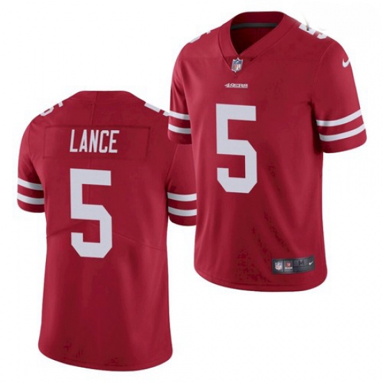 Youth San Francisco 49ers #5 Trey Lance Jersey Scarlet 2021 Limited Football Youth San Francisco 49ers #5 Trey Lance Jersey Scarlet 2021 Limited Football