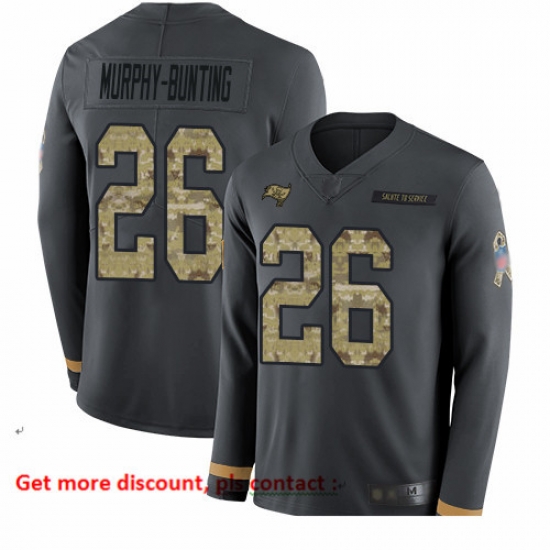 Buccaneers 26 Sean Murphy Bunting Anthracite Salute to Service Men Stitched Football Limited Therma Long Sleeve Jersey Buccaneers 26 Sean Murphy Bunting Anthracite Salute to Service Men Stitched Football Limited Therma Long Sleeve Jersey