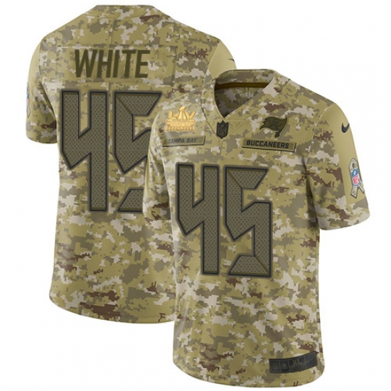 Men Nike Tampa Bay Buccaneers 45 Devin White Camo Men Super Bowl LV Champions Patch Stitched NFL Limited 2018 Salute To Service Jersey Men Nike Tampa Bay Buccaneers 45 Devin White Camo Men Super Bowl LV Champions Patch Stitched NFL Limited 2018 Salute To Service Jersey