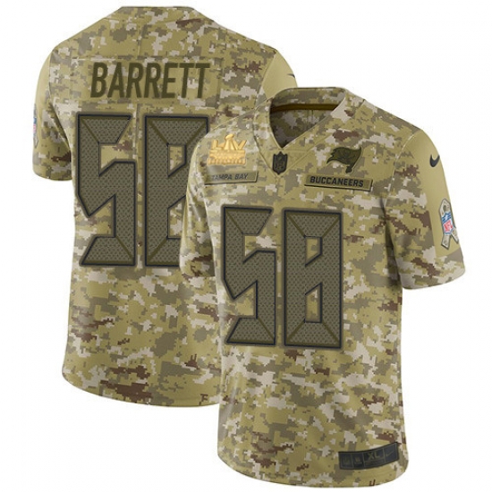 Men Nike Tampa Bay Buccaneers 58 Shaquil Barrett Camo Men Super Bowl LV Champions Patch Stitched NFL Limited 2018 Salute To Service Jersey Men Nike Tampa Bay Buccaneers 58 Shaquil Barrett Camo Men Super Bowl LV Champions Patch Stitched NFL Limited 2018 Salute To Service Jersey