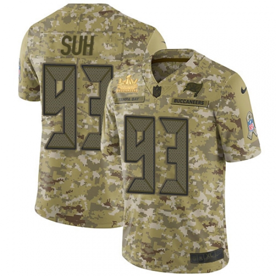 Men Nike Tampa Bay Buccaneers 93 Ndamukong Suh Camo Men Super Bowl LV Champions Patch Stitched NFL Limited 2018 Salute To Service Jersey Men Nike Tampa Bay Buccaneers 93 Ndamukong Suh Camo Men Super Bowl LV Champions Patch Stitched NFL Limited 2018 Salute To Service Jersey