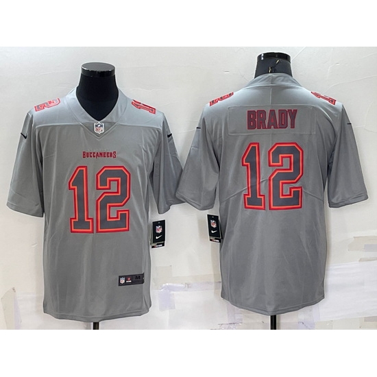 Men Tampa Bay Buccaneers 12 Tom Brady Grey Atmosphere Fashion Stitched Jersey Men Tampa Bay Buccaneers 12 Tom Brady Grey Atmosphere Fashion Stitched Jersey