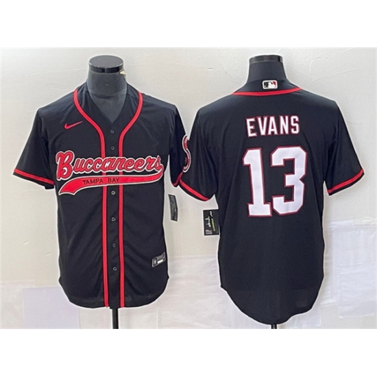 Men Tampa Bay Buccaneers 13 Mike Evans Black Cool Base Stitched Baseball Jersey Men Tampa Bay Buccaneers 13 Mike Evans Black Cool Base Stitched Baseball Jersey
