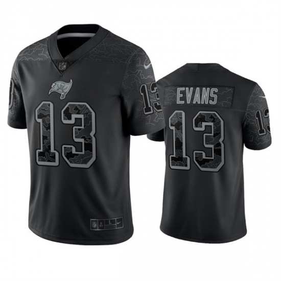 Men Tampa Bay Buccaneers 13 Mike Evans Black Reflective Limited Stitched Jersey Men Tampa Bay Buccaneers 13 Mike Evans Black Reflective Limited Stitched Jersey