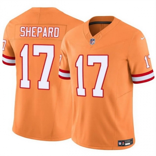 Men Tampa Bay Buccaneers 17 Sterling Shepard Orange F U S E Throwback Limited Stitched Jersey Men Tampa Bay Buccaneers 17 Sterling Shepard Orange F U S E Throwback Limited Stitched Jersey