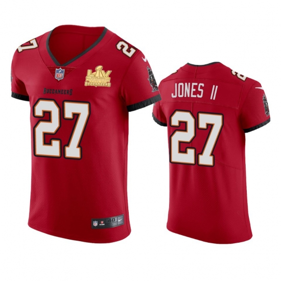 Men Tampa Bay Buccaneers 27 Ronald Jones II Men Super Bowl LV Champions Patch Nike Red Vapor Elite Jersey Men Tampa Bay Buccaneers 27 Ronald Jones II Men Super Bowl LV Champions Patch Nike Red Vapor Elite Jersey