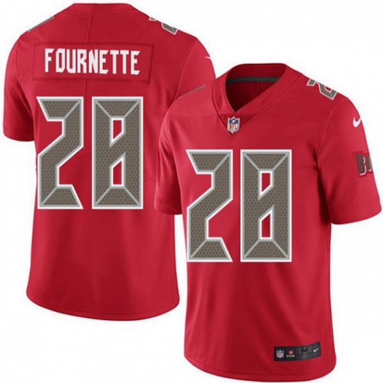 Men Tampa Bay Buccaneers 28 Leonard Fournette Red Men Stitched NFL Limited Rush Jersey Men Tampa Bay Buccaneers 28 Leonard Fournette Red Men Stitched NFL Limited Rush Jersey