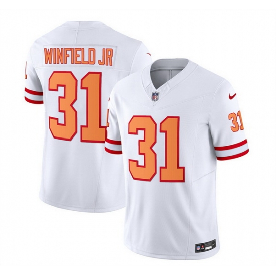 Men Tampa Bay Buccaneers 31 Antoine Winfield Jr 2023 F U S E White Throwback Limited Stitched Jersey Men Tampa Bay Buccaneers 31 Antoine Winfield Jr 2023 F U S E White Throwback Limited Stitched Jersey