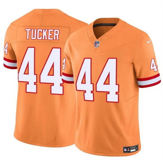 Men Tampa Bay Buccaneers 44 Sean Tucker Orange F U S E Throwback Limited Stitched Jersey Men Tampa Bay Buccaneers 44 Sean Tucker Orange F U S E Throwback Limited Stitched Jersey