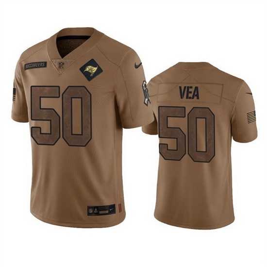 Men Tampa Bay Buccaneers 50 Vita Vea 2023 Brown Salute To Service Limited Stitched Jersey Men Tampa Bay Buccaneers 50 Vita Vea 2023 Brown Salute To Service Limited Stitched Jersey