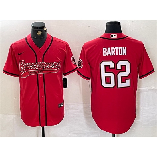 Men Tampa Bay Buccaneers 62 Graham Barton Red Cool Base Stitched Baseball Jersey Men Tampa Bay Buccaneers 62 Graham Barton Red Cool Base Stitched Baseball Jersey