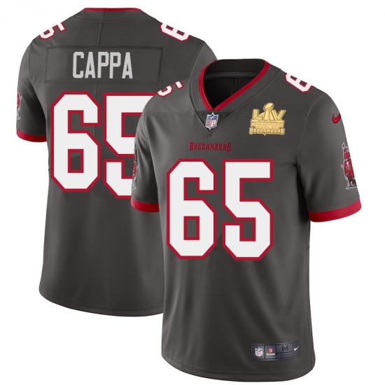 Men Tampa Bay Buccaneers 65 Alex Cappa Men Super Bowl LV Champions Patch Nike Pewter Alternate Vapor Limited Jersey Men Tampa Bay Buccaneers 65 Alex Cappa Men Super Bowl LV Champions Patch Nike Pewter Alternate Vapor Limited Jersey