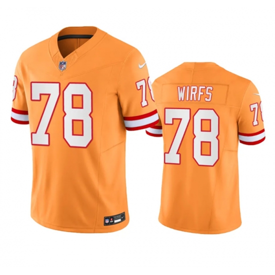Men Tampa Bay Buccaneers 78 Tristan Wirfs Orange Throwback Limited Stitched Jersey Men Tampa Bay Buccaneers 78 Tristan Wirfs Orange Throwback Limited Stitched Jersey