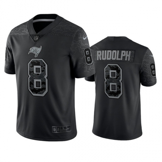 Men Tampa Bay Buccaneers 8 Kyle Rudolph Black Reflective Limited Stitched Jersey Men Tampa Bay Buccaneers 8 Kyle Rudolph Black Reflective Limited Stitched Jersey