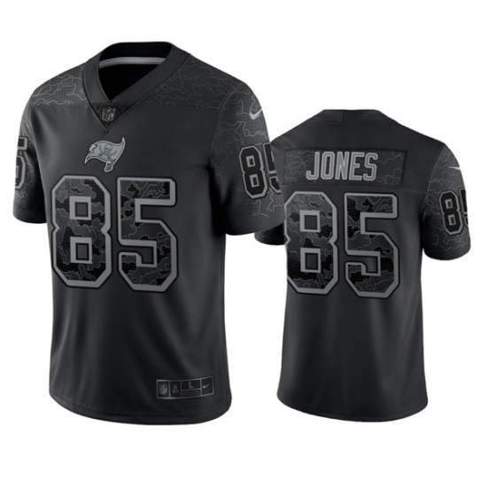 Men Tampa Bay Buccaneers 85 Julio Jones Black Reflective Limited Stitched Jersey Men Tampa Bay Buccaneers 85 Julio Jones Black Reflective Limited Stitched Jersey
