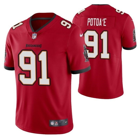 Men Tampa Bay Buccaneers 91 Benning Potoa Red Vapor Untouchable Limited Stitched Jersey Men Tampa Bay Buccaneers 91 Benning Potoa Red Vapor Untouchable Limited Stitched Jersey