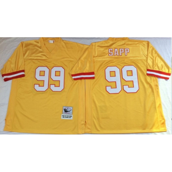 Men Tampa Bay Buccaneers 99 Warren Sapp Yellow M&N Throwback Jersey Men Tampa Bay Buccaneers 99 Warren Sapp Yellow M&N Throwback Jersey