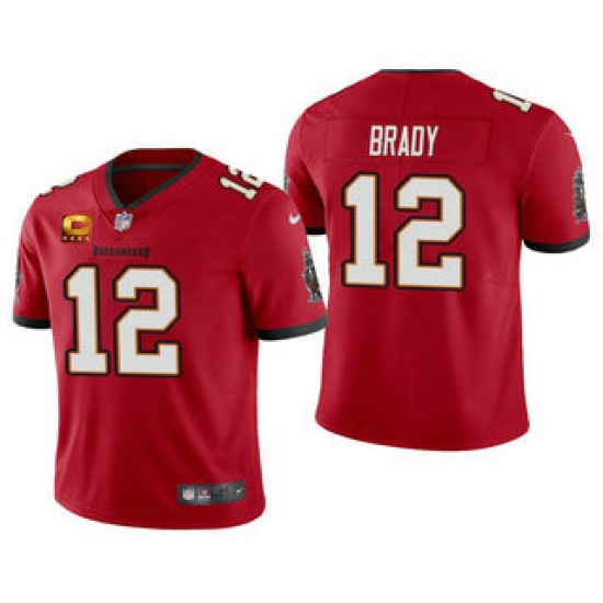Men Tom Brady Tampa Bay Buccaneers Red Captain Patch Vapor Limited Jersey Men Tom Brady Tampa Bay Buccaneers Red Captain Patch Vapor Limited Jersey