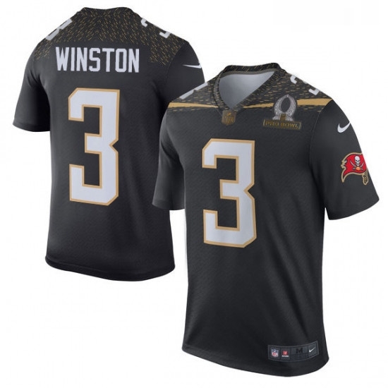 Mens Nike Tampa Bay Buccaneers 3 Jameis Winston Elite Black Team Irvin 2016 Pro Bowl NFL Jersey Mens Nike Tampa Bay Buccaneers 3 Jameis Winston Elite Black Team Irvin 2016 Pro Bowl NFL Jersey