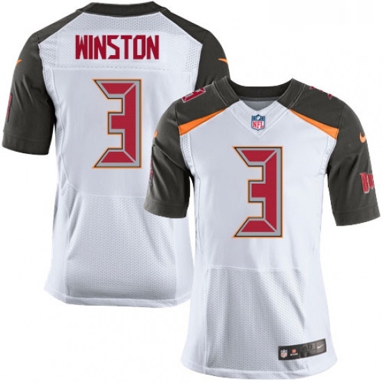 Mens Nike Tampa Bay Buccaneers 3 Jameis Winston Elite White NFL Jersey Mens Nike Tampa Bay Buccaneers 3 Jameis Winston Elite White NFL Jersey