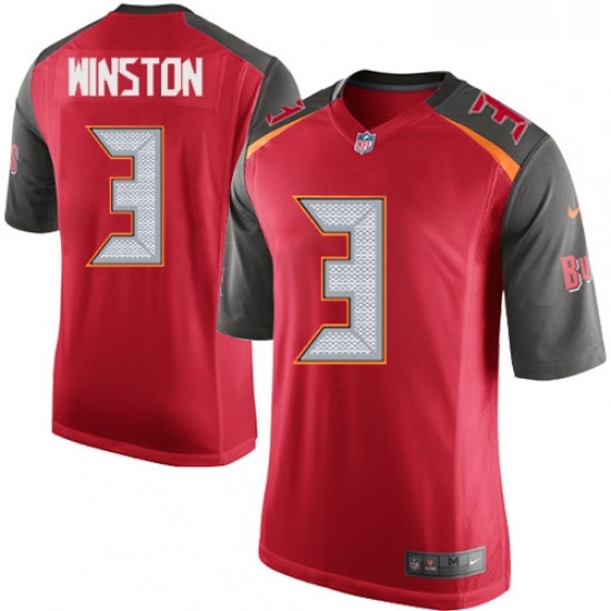 Mens Nike Tampa Bay Buccaneers 3 Jameis Winston Game Red Team Color NFL Jersey Mens Nike Tampa Bay Buccaneers 3 Jameis Winston Game Red Team Color NFL Jersey