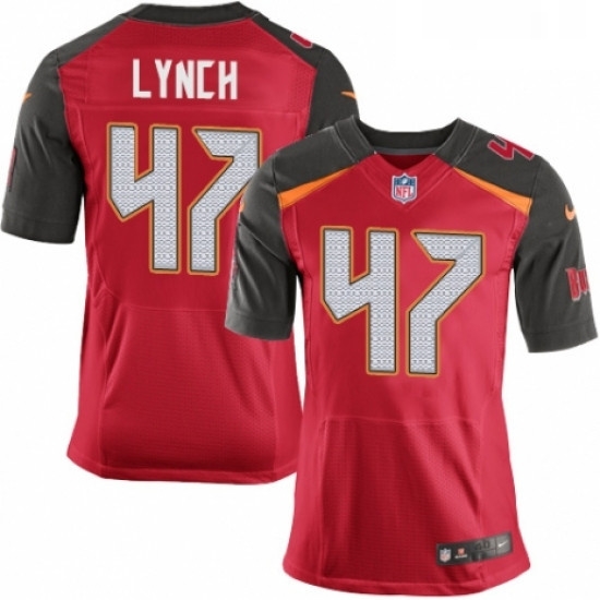 Mens Nike Tampa Bay Buccaneers 47 John Lynch Elite Red Team Color NFL Jersey Mens Nike Tampa Bay Buccaneers 47 John Lynch Elite Red Team Color NFL Jersey