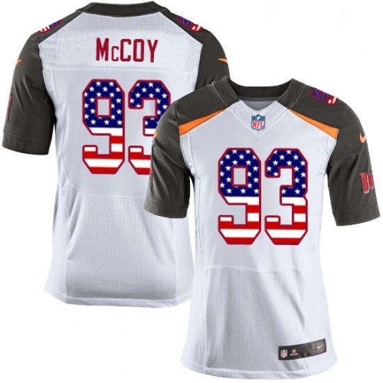 Mens Nike Tampa Bay Buccaneers 93 Gerald McCoy Elite White Road USA Flag Fashion NFL Jersey Mens Nike Tampa Bay Buccaneers 93 Gerald McCoy Elite White Road USA Flag Fashion NFL Jersey