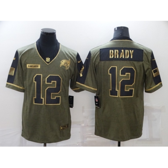 Men's Tampa Bay Buccaneers #12 Tom Brady Nike Gold 2021 Salute To Service Limited Player Jersey Men's Tampa Bay Buccaneers #12 Tom Brady Nike Gold 2021 Salute To Service Limited Player Jersey