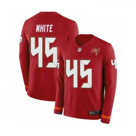 Mens Tampa Bay Buccaneers 45 Devin White Limited Red Therma Long Sleeve Football Jersey Mens Tampa Bay Buccaneers 45 Devin White Limited Red Therma Long Sleeve Football Jersey