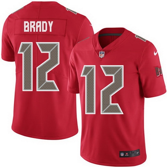 Nike Buccaneers 12 Tom Brady Red Men Stitched NFL Limited Rush Jersey Nike Buccaneers 12 Tom Brady Red Men Stitched NFL Limited Rush Jersey