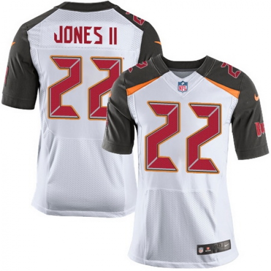 Nike Buccaneers #22 Ronald Jones II White Mens Stitched NFL New Elite Jersey Nike Buccaneers #22 Ronald Jones II White Mens Stitched NFL New Elite Jersey