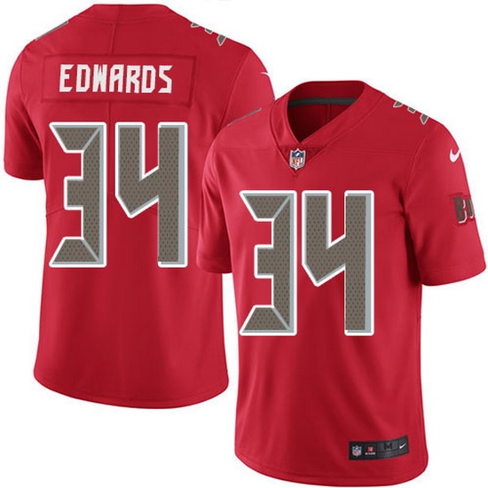 Nike Buccaneers 34 Mike Edwards Red Men Stitched NFL Limited Rush Jersey Nike Buccaneers 34 Mike Edwards Red Men Stitched NFL Limited Rush Jersey