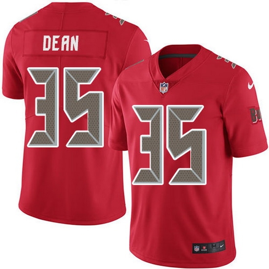 Nike Buccaneers 35 Jamel Dean Red Men Stitched NFL Limited Rush Jersey Nike Buccaneers 35 Jamel Dean Red Men Stitched NFL Limited Rush Jersey