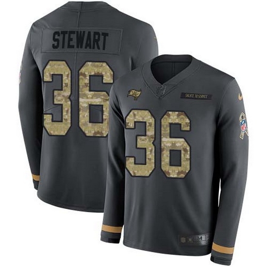 Nike Buccaneers 36 M J Stewart Anthracite Salute to Service Men Stitched NFL Limited Therma Long Sleeve Jersey Nike Buccaneers 36 M J Stewart Anthracite Salute to Service Men Stitched NFL Limited Therma Long Sleeve Jersey