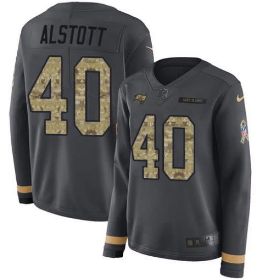 Nike Buccaneers #40 Mike Alstott Anthracite Salute to Service Nike Buccaneers #40 Mike Alstott Anthracite Salute to Service