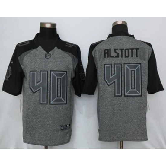 Nike Buccaneers #40 Mike Alstott Gray Mens Stitched NFL Limited Gridiron Gray Jersey Nike Buccaneers #40 Mike Alstott Gray Mens Stitched NFL Limited Gridiron Gray Jersey