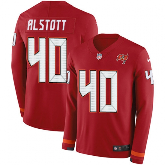 Nike Buccaneers 40 Mike Alstott Red Team Color Men s Stitched NFL Limited Therma Long Sleeve Jersey Nike Buccaneers 40 Mike Alstott Red Team Color Men s Stitched NFL Limited Therma Long Sleeve Jersey