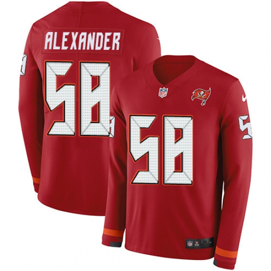 Nike Buccaneers 58 Kwon Alexander Red Team Color Men s Stitched NFL Limited Therma Long Sleeve Jersey Nike Buccaneers 58 Kwon Alexander Red Team Color Men s Stitched NFL Limited Therma Long Sleeve Jersey