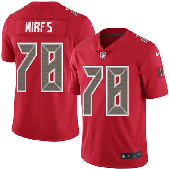 Nike Buccaneers 78 Tristan Wirfs Red Men Stitched NFL Limited Rush Jersey Nike Buccaneers 78 Tristan Wirfs Red Men Stitched NFL Limited Rush Jersey