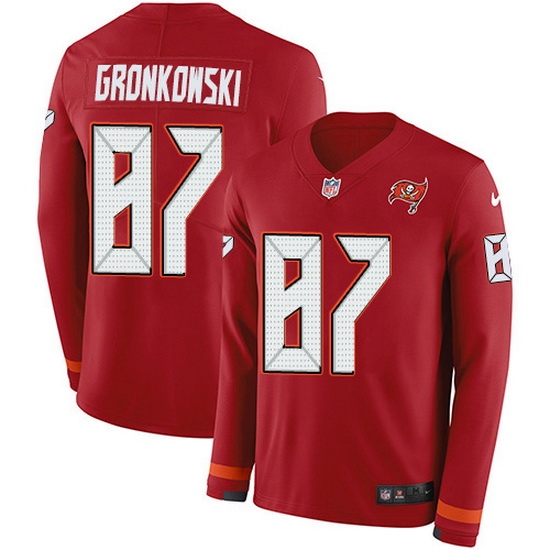 Nike Buccaneers 87 Rob Gronkowski Red Team Color Men Stitched NFL Limited Therma Long Sleeve Jersey Nike Buccaneers 87 Rob Gronkowski Red Team Color Men Stitched NFL Limited Therma Long Sleeve Jersey