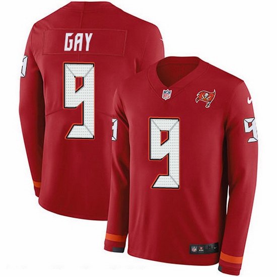 Nike Buccaneers 9 Matt Gay Red Team Color Men Stitched NFL Limited Therma Long Sleeve Jersey Nike Buccaneers 9 Matt Gay Red Team Color Men Stitched NFL Limited Therma Long Sleeve Jersey