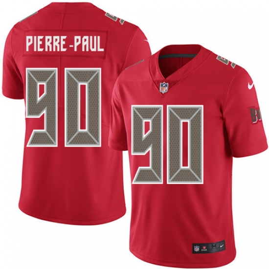 Nike Buccaneers #90 Jason Pierre Paul Red Mens Stitched NFL Limited Rush Jersey Nike Buccaneers #90 Jason Pierre Paul Red Mens Stitched NFL Limited Rush Jersey