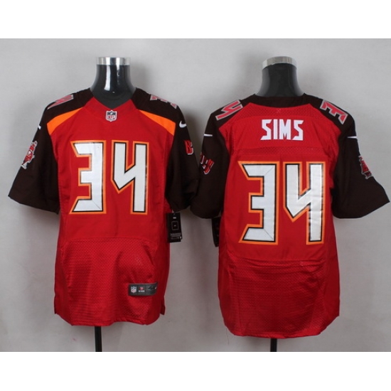 Nike Tampa Bay Buccaneers #34 Charles Sims Red Team Color Mens Stitched NFL New Elite Jersey Nike Tampa Bay Buccaneers #34 Charles Sims Red Team Color Mens Stitched NFL New Elite Jersey