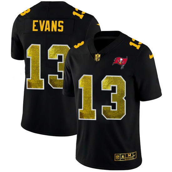 Tampa Bay Buccaneers 13 Mike Evans Men Black Nike Golden Sequin Vapor Limited NFL Jersey Tampa Bay Buccaneers 13 Mike Evans Men Black Nike Golden Sequin Vapor Limited NFL Jersey