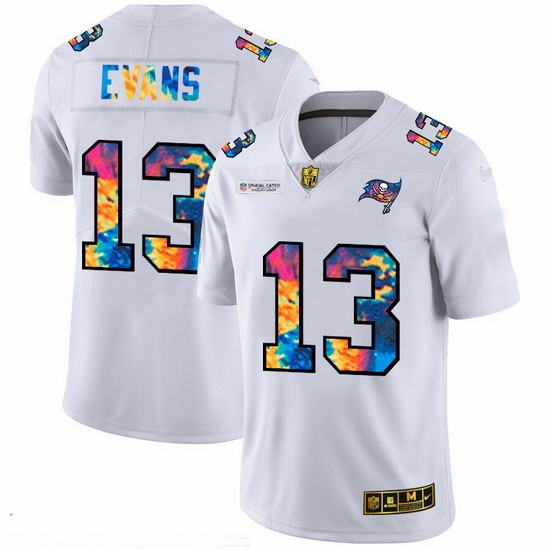 Tampa Bay Buccaneers 13 Mike Evans Men White Nike Multi Color 2020 NFL Crucial Catch Limited NFL Jersey Tampa Bay Buccaneers 13 Mike Evans Men White Nike Multi Color 2020 NFL Crucial Catch Limited NFL Jersey