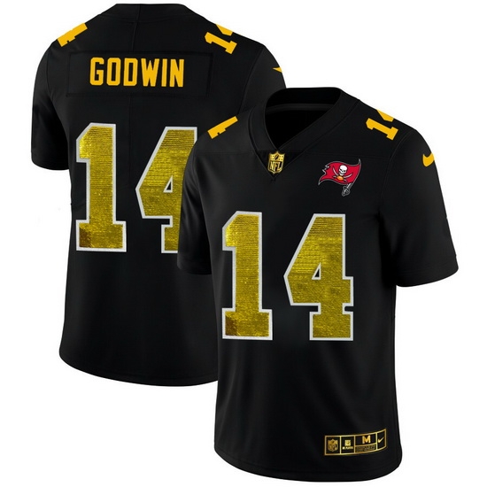 Tampa Bay Buccaneers 14 Chris Godwin Men Black Nike Golden Sequin Vapor Limited NFL Jersey Tampa Bay Buccaneers 14 Chris Godwin Men Black Nike Golden Sequin Vapor Limited NFL Jersey