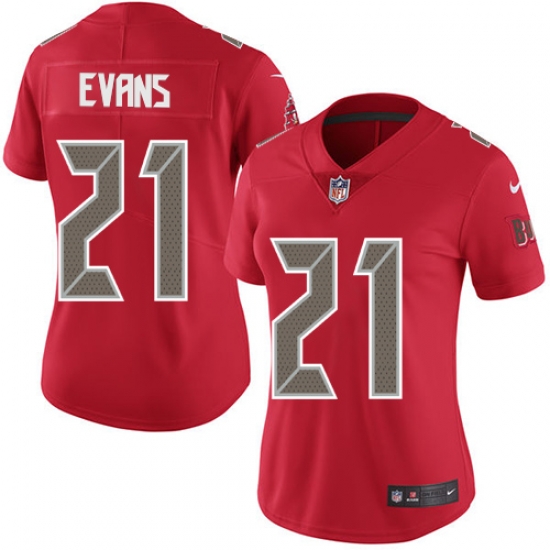 Nike Buccaneers #21 Justin Evans Red Womens Stitched NFL Limited Rush Jersey Nike Buccaneers #21 Justin Evans Red Womens Stitched NFL Limited Rush Jersey
