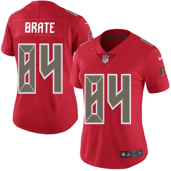 Nike Buccaneers #84 Cameron Brate Red Womens Stitched NFL Limited Rush Jersey Nike Buccaneers #84 Cameron Brate Red Womens Stitched NFL Limited Rush Jersey