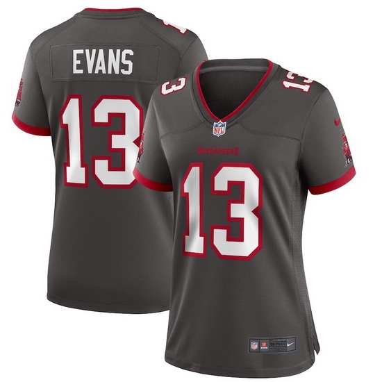 Women Tampa Bay Buccaneers 13 Mike Evans Nike Pewter Alternate Vapor Limited Jersey Women Tampa Bay Buccaneers 13 Mike Evans Nike Pewter Alternate Vapor Limited Jersey